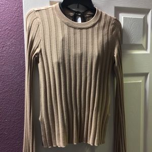 Beige Bell Long Sleeve Blouse
